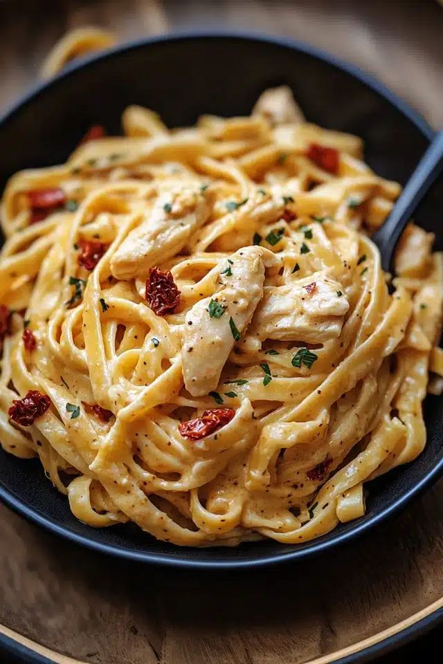 Domates Soslu Chicken Fettucine